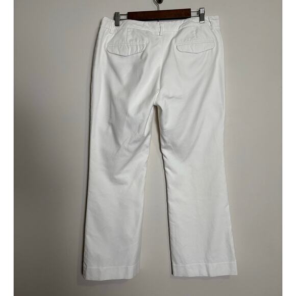 Gap Modern Boot Cut Mid Rise White Cotton Pants Size 12 Ankle Length Coastal Y2K - Picture 2 of 9